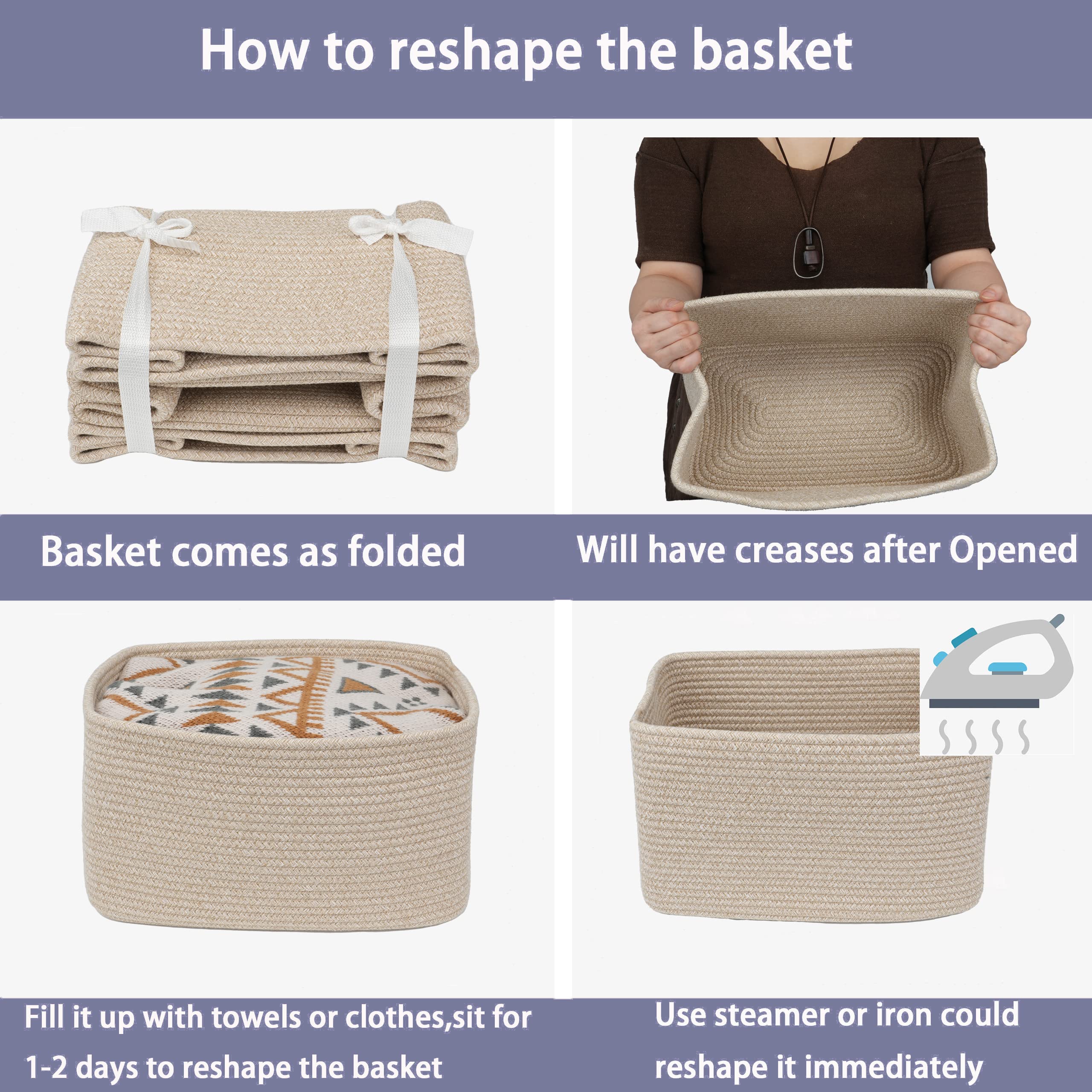 XUANGUO basket in living room highlighting stylish storage benefit