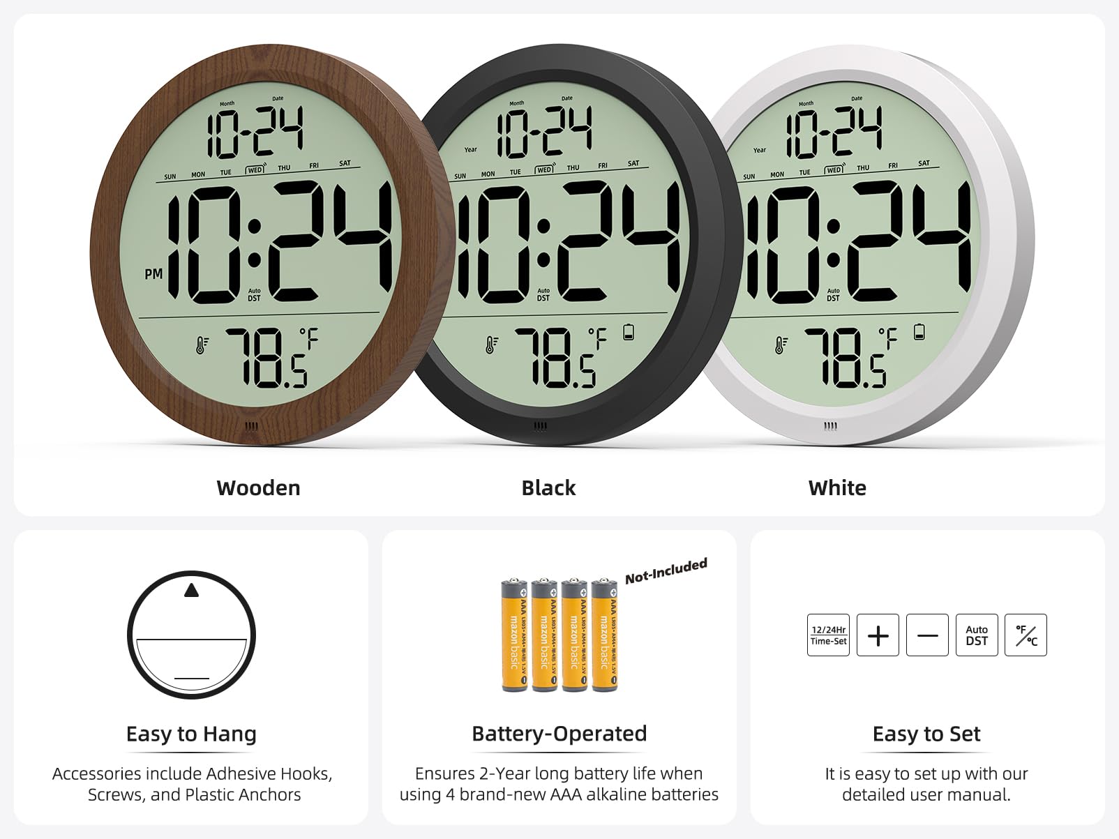XUANZIT temperature display closeup showing easy indoor temp monitoring benefit