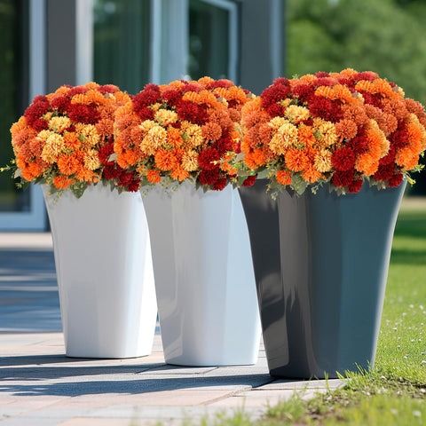 XunYee vase arrangement on mantel, adds warm fall color and ambiance