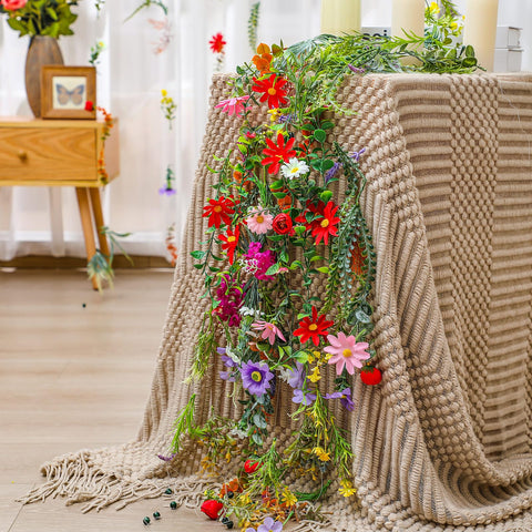 XunYee floral vine draped on a banister adding long-lasting decorative impact