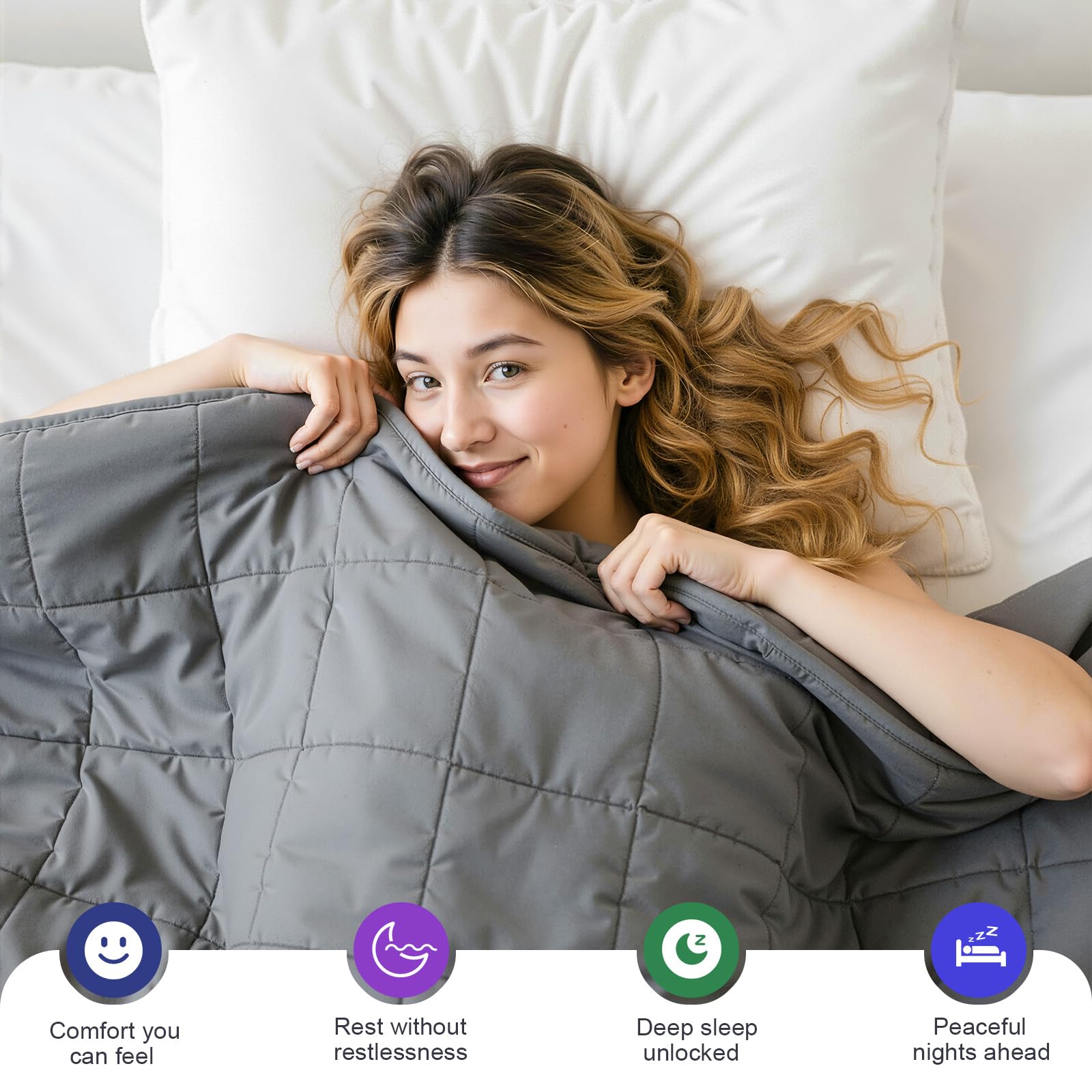 XVCAS next to pillow for size scale showing 48x72 dimensions benefit
