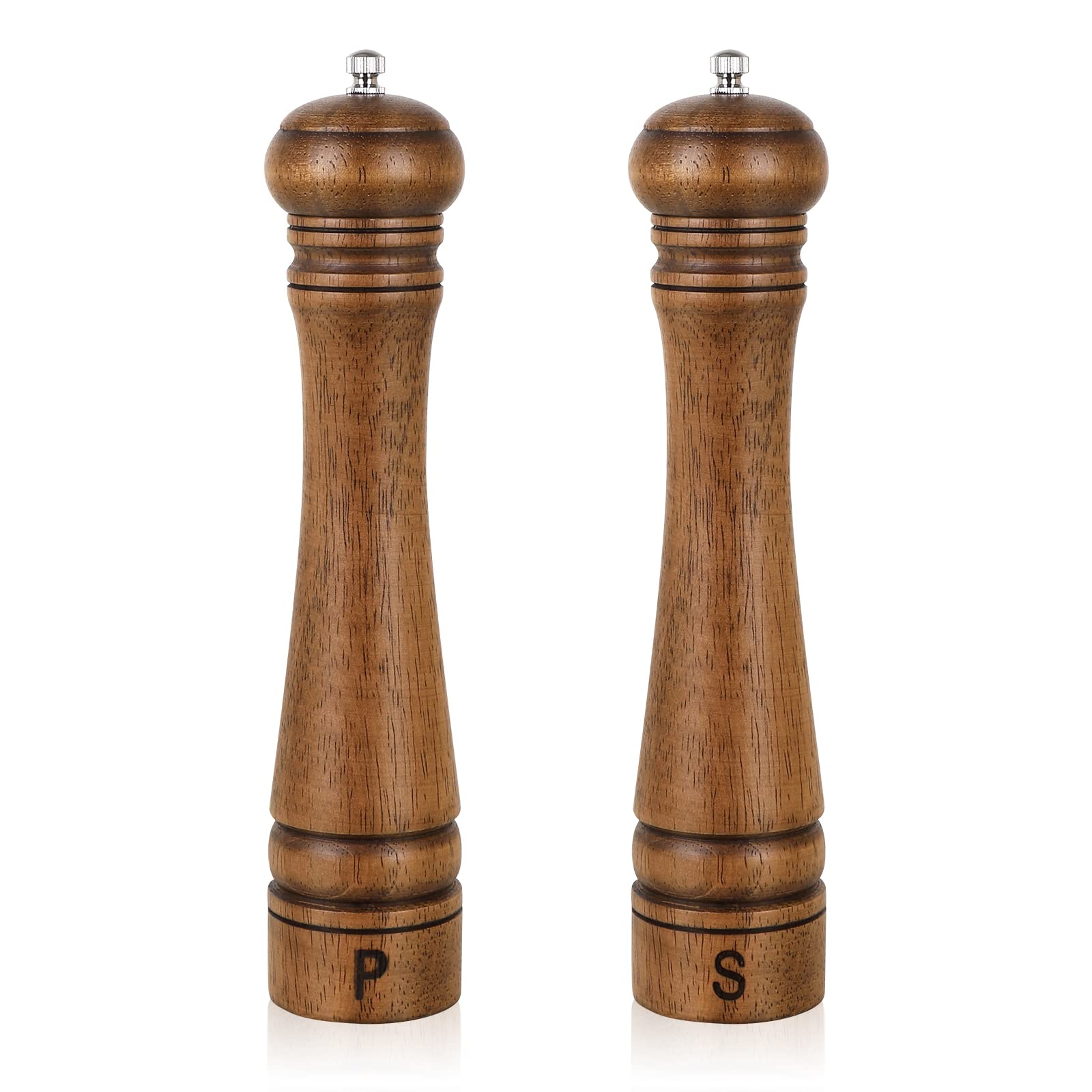 XWXO wood grinder front view showing elegant oak finish and large capacity