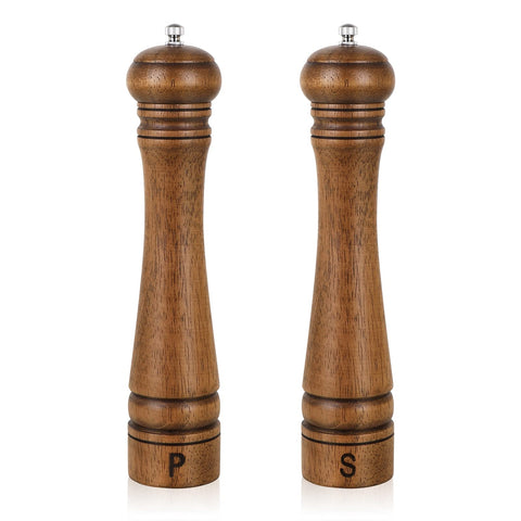 XWXO wood grinder front view showing elegant oak finish and large capacity