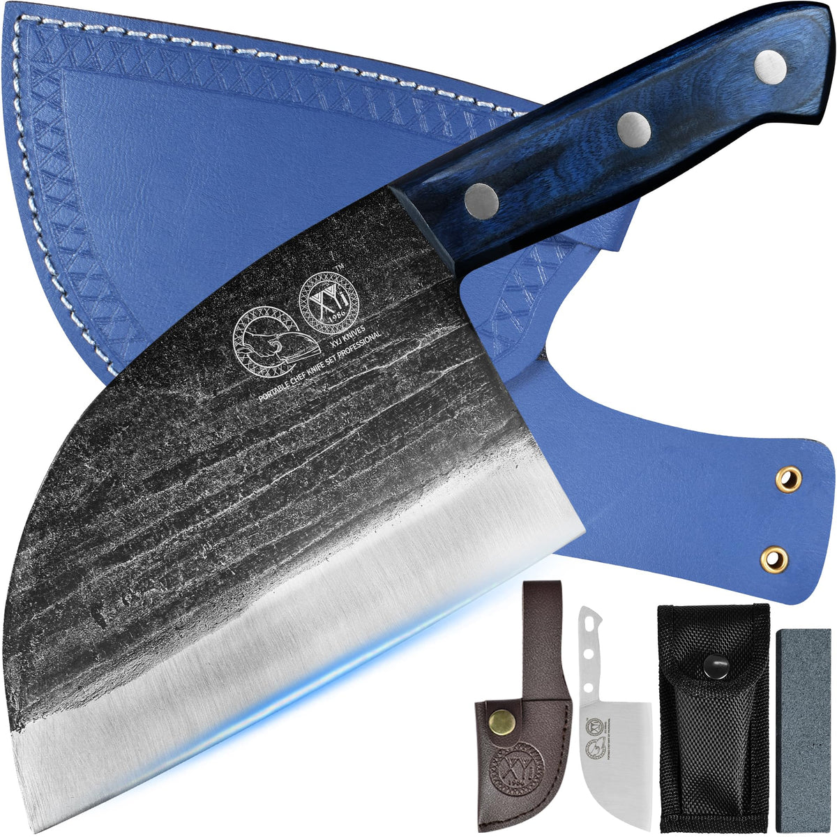 XYJ front view showing knife and packaging for clear first impression