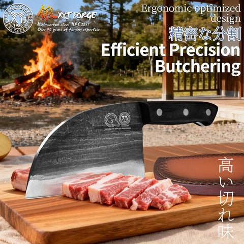XYJ knife slicing vegetables in kitchen showing reliable performance and control