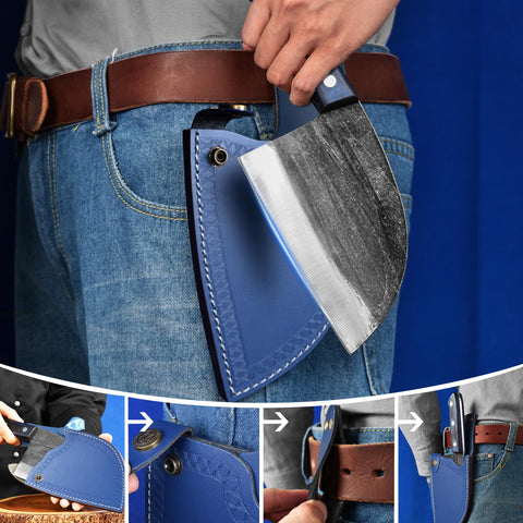 XYJ next to a ruler showing 6-inch blade length for size clarity