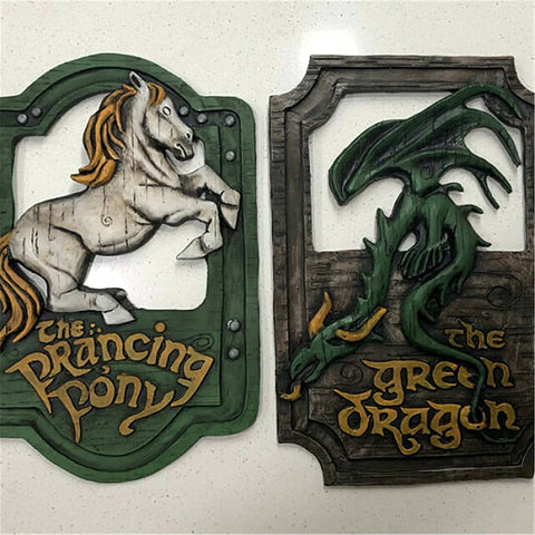 XYQ Prancing Pony close-up of painted texture and sculpted lettering for authenticity