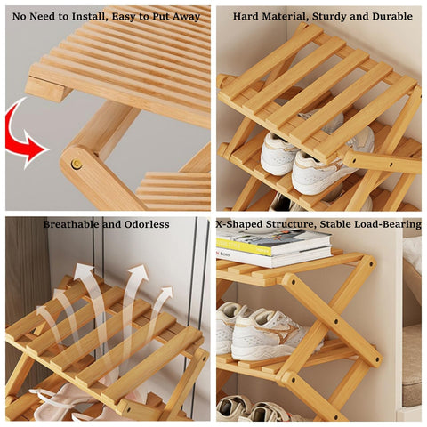 XZXWZX shoe rack placed in an entryway demonstrating tidy organization and quick access