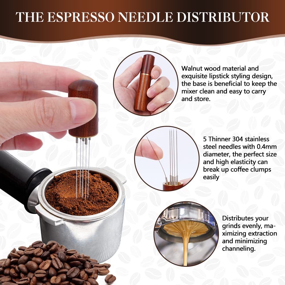 Y-Step walnut stirrer and stainless spoon breaking clumps for even extraction