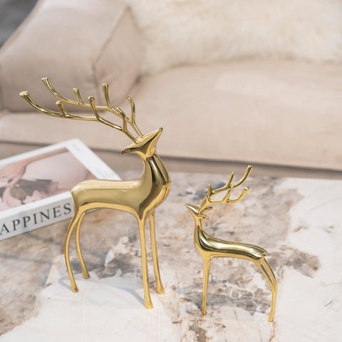 YACSNBF reindeer arranged on bookshelf illustrating layered decor and space-saving design