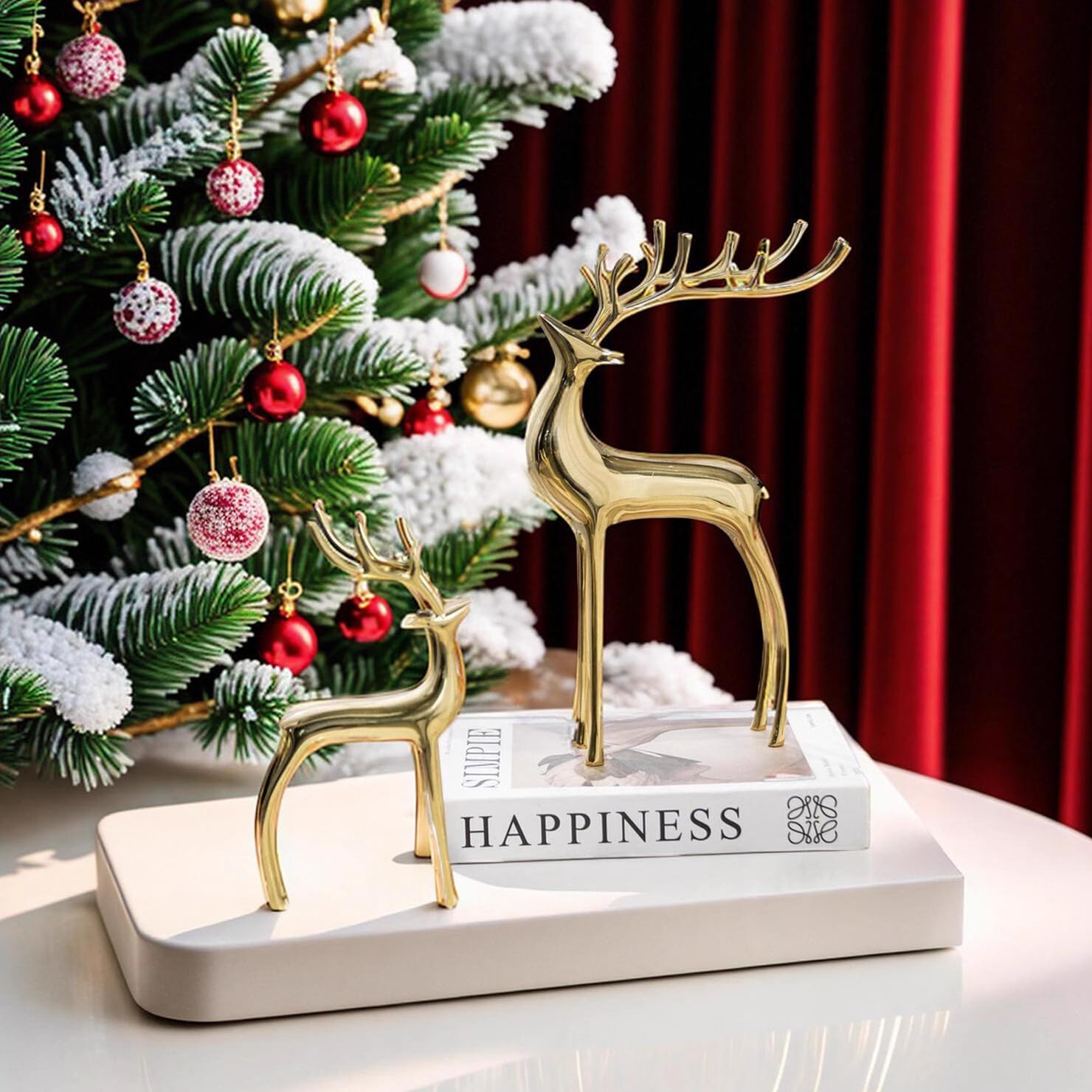YACSNBF reindeer next to ruler to show size and help plan placement and scale