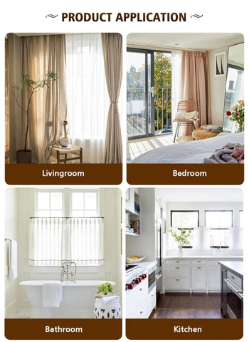Yafa Home Fashion rod installed in bedroom scene showing clean white finish enhancing decor
