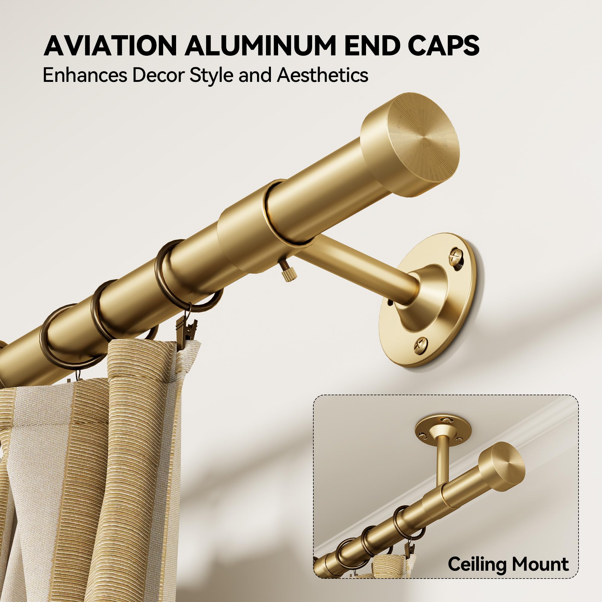 YaFex close-up of gold aluminum finial highlighting refined decorative detail