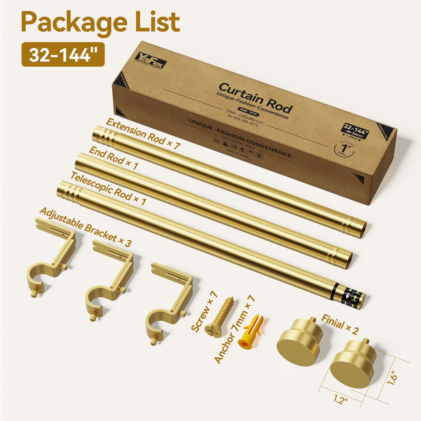 YaFex hardware kit laid out showing included screws anchors and easy installation benefit