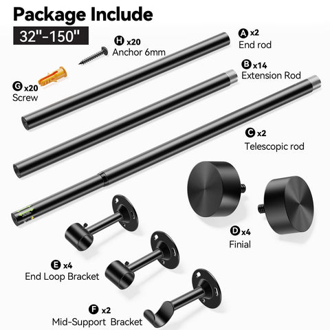 YaFex anchors screws and brackets displayed showing full mounting kit for secure installation