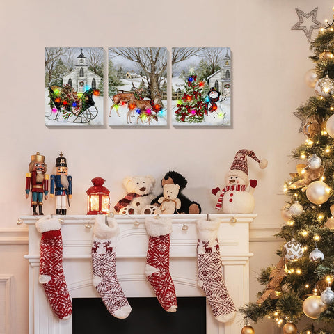 YAKESD snowman on mantel lifestyle shot adding cheerful holiday charm to room
