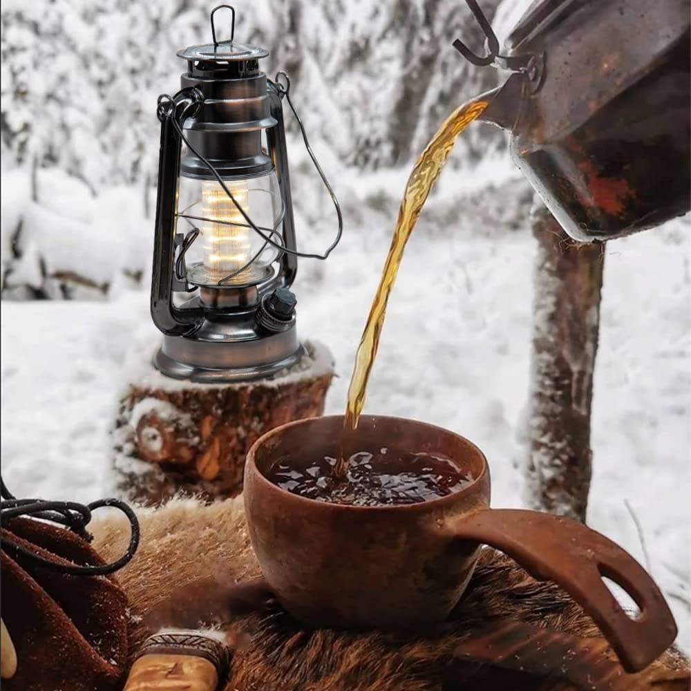 YAKii on porch table setting adding rustic decoration and cozy light