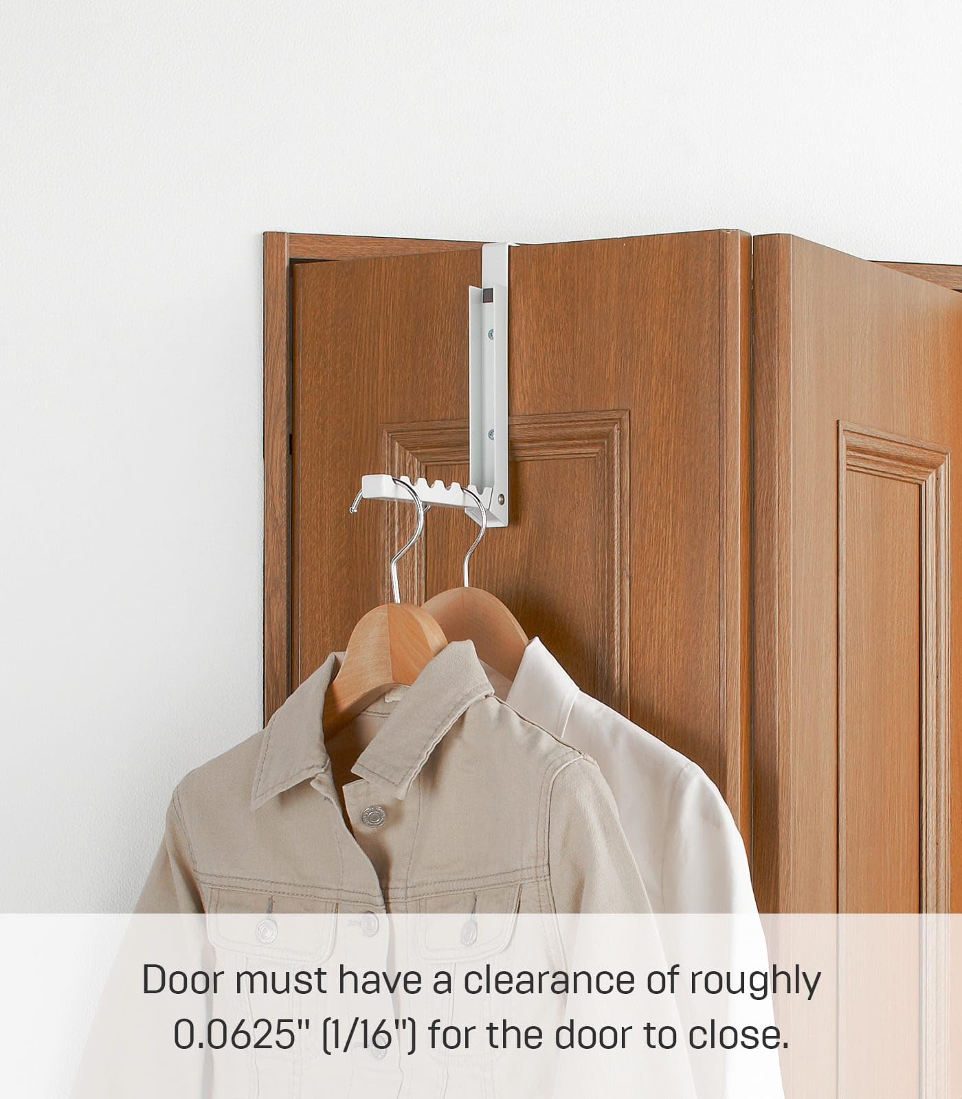 YAMAZAKI extended hook holding coats and bags for organization