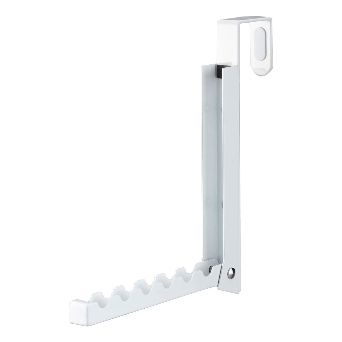 YAMAZAKI front view of over-the-door hook rack shows neat storage