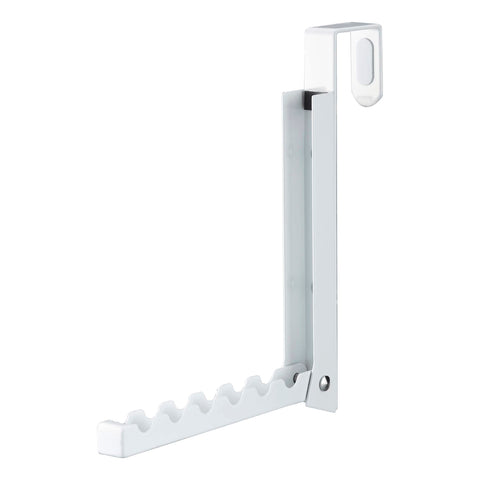 YAMAZAKI front view of over-the-door hook rack shows neat storage