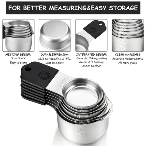 YAMOLIN close-up of stacked magnetic cups showing tidy nesting and space saving