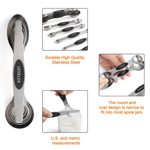 YAMOLIN detailed view of dual-ended measuring spoons fitting spice jars and liquids