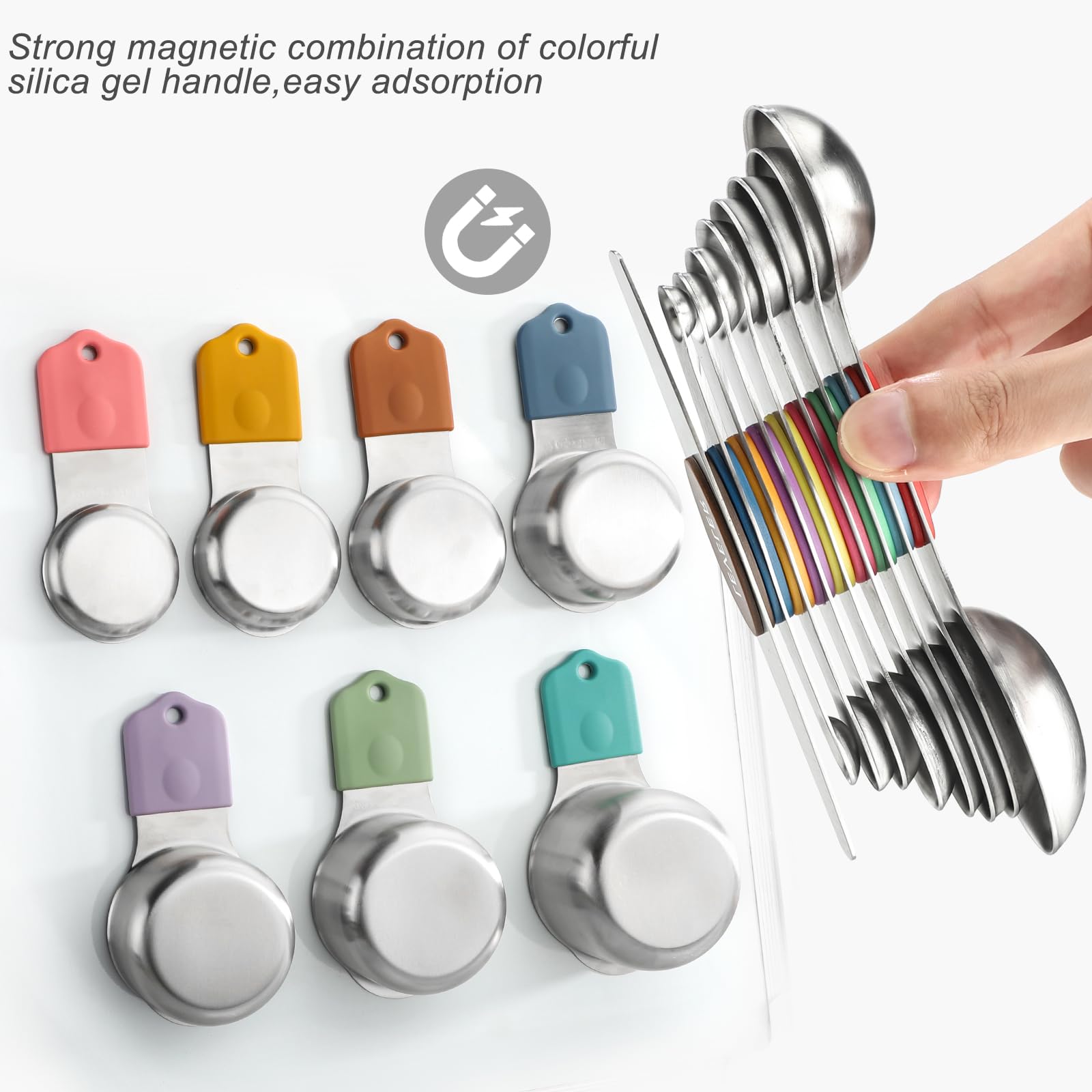 YAMOLIN stacked on refrigerator demonstrating magnetic space-saving storage