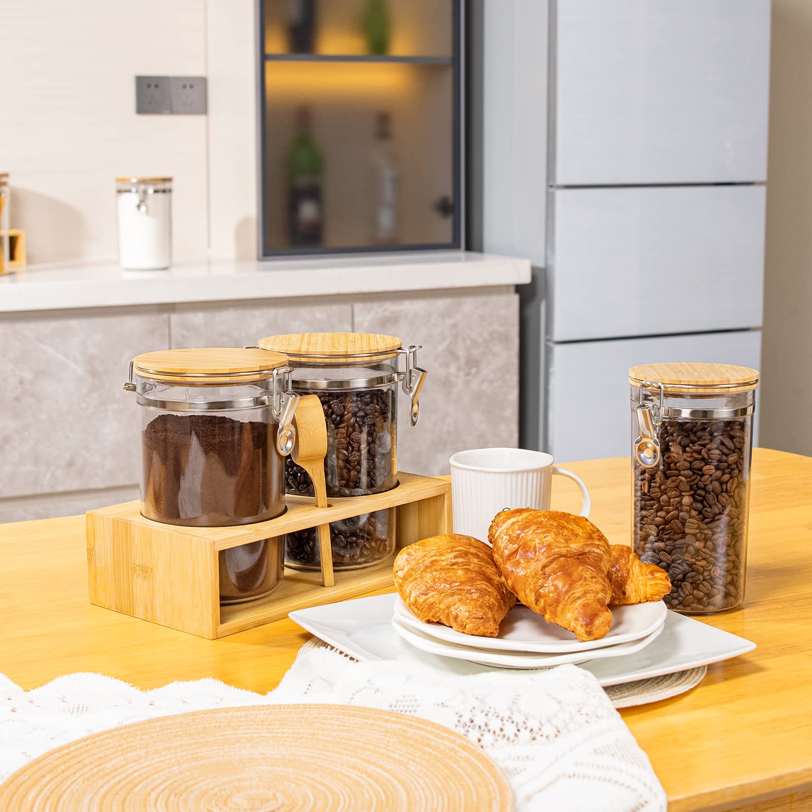 Yangbaga clear jar body displaying coffee beans for fast content identification