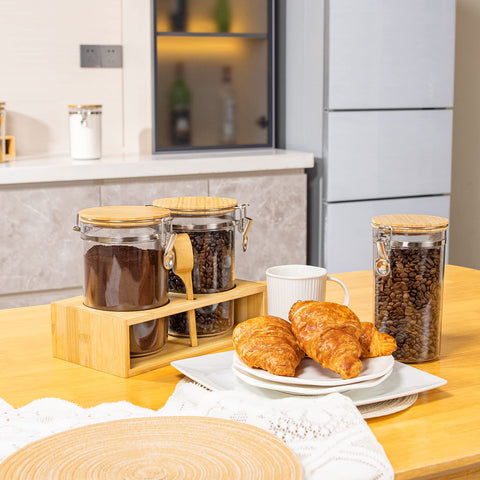 Yangbaga clear jar body displaying coffee beans for fast content identification