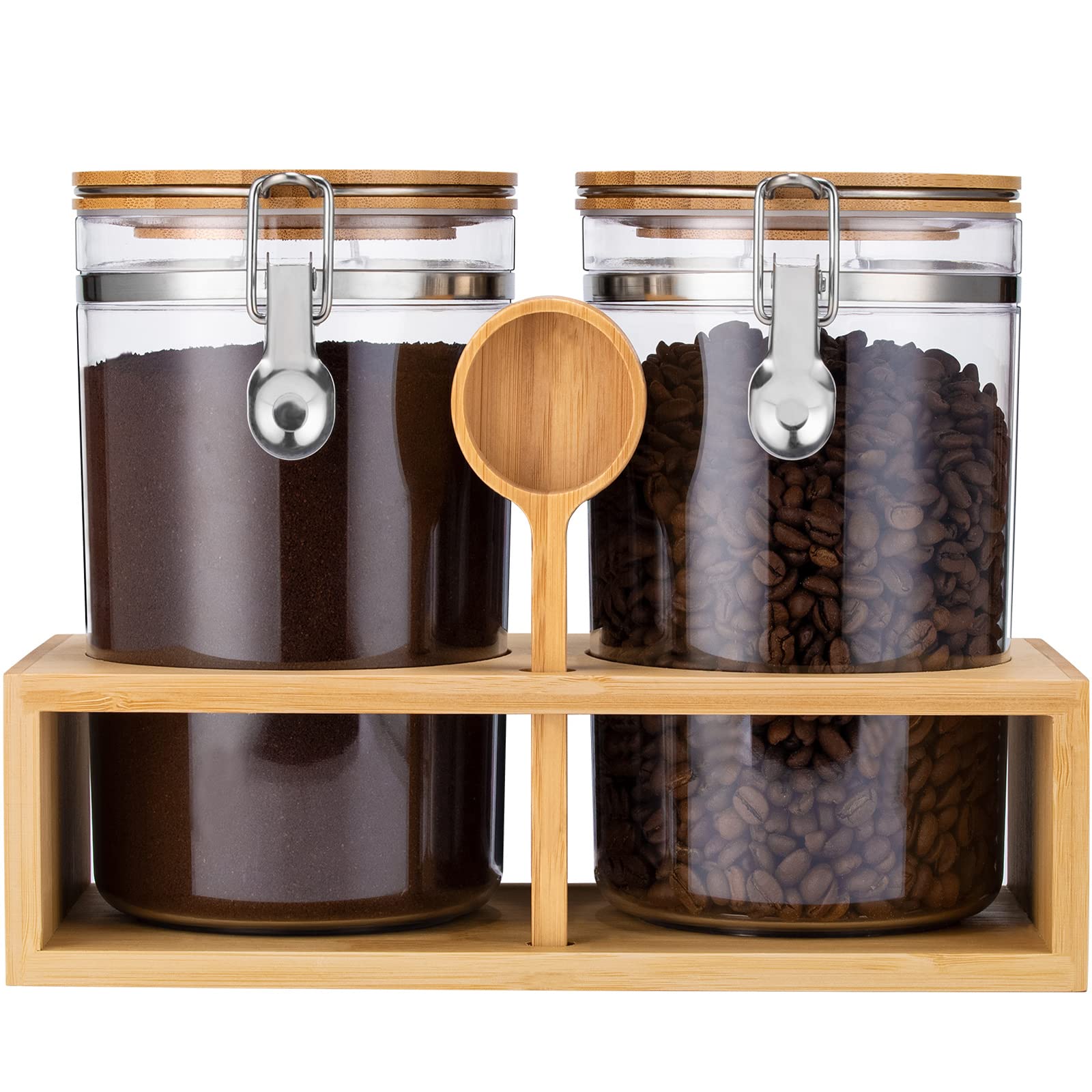 Yangbaga front view packaged set showing two jars and shelf, neat counter storage