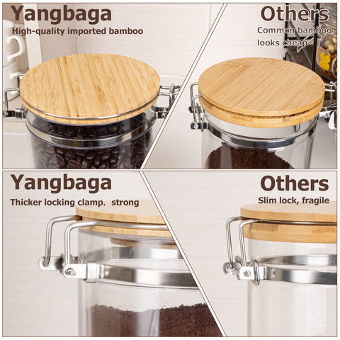 Yangbaga jars on a kitchen coffee bar to create organized, attractive display