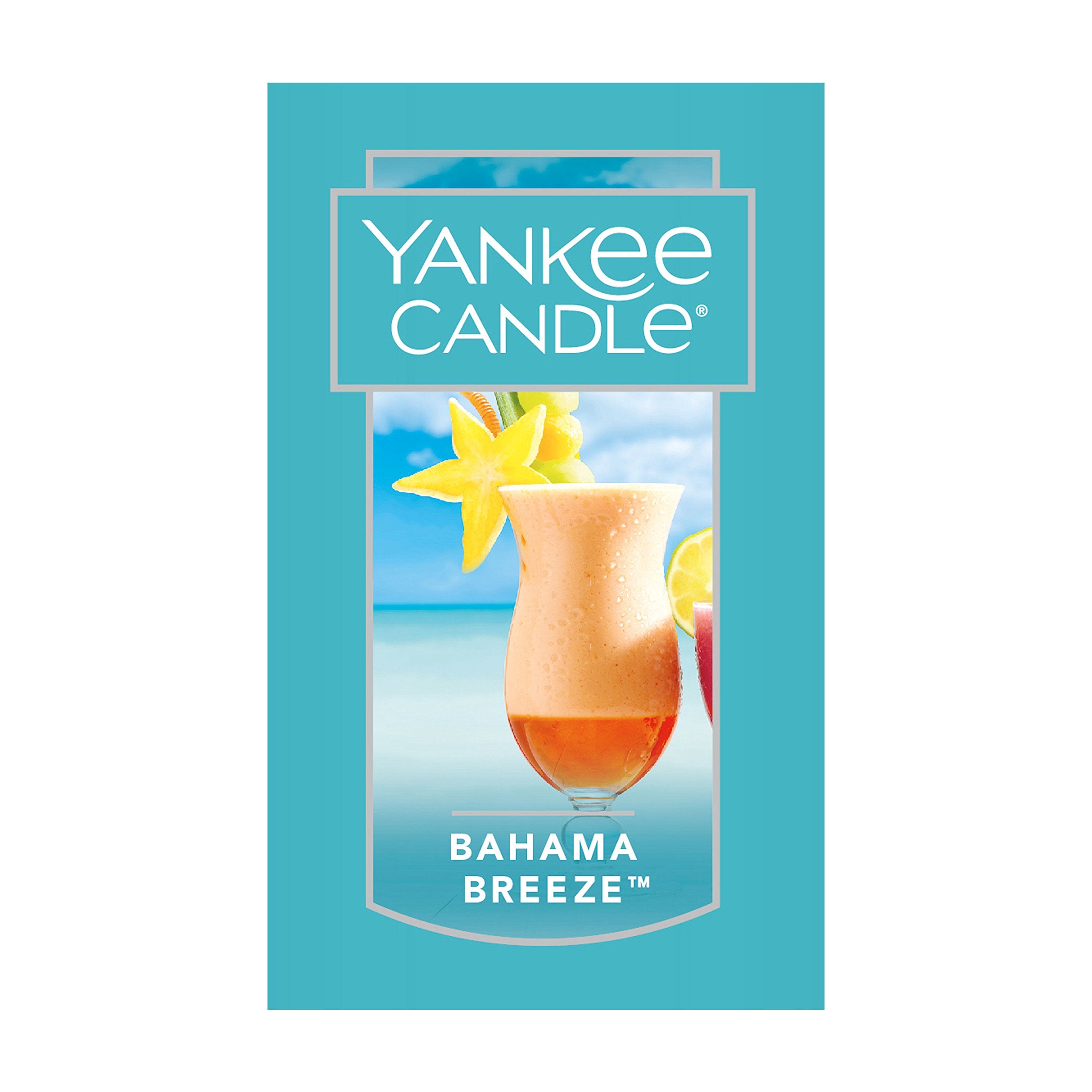 Yankee Candle Bahama Breeze brushed metal lid close-up preserving fragrance