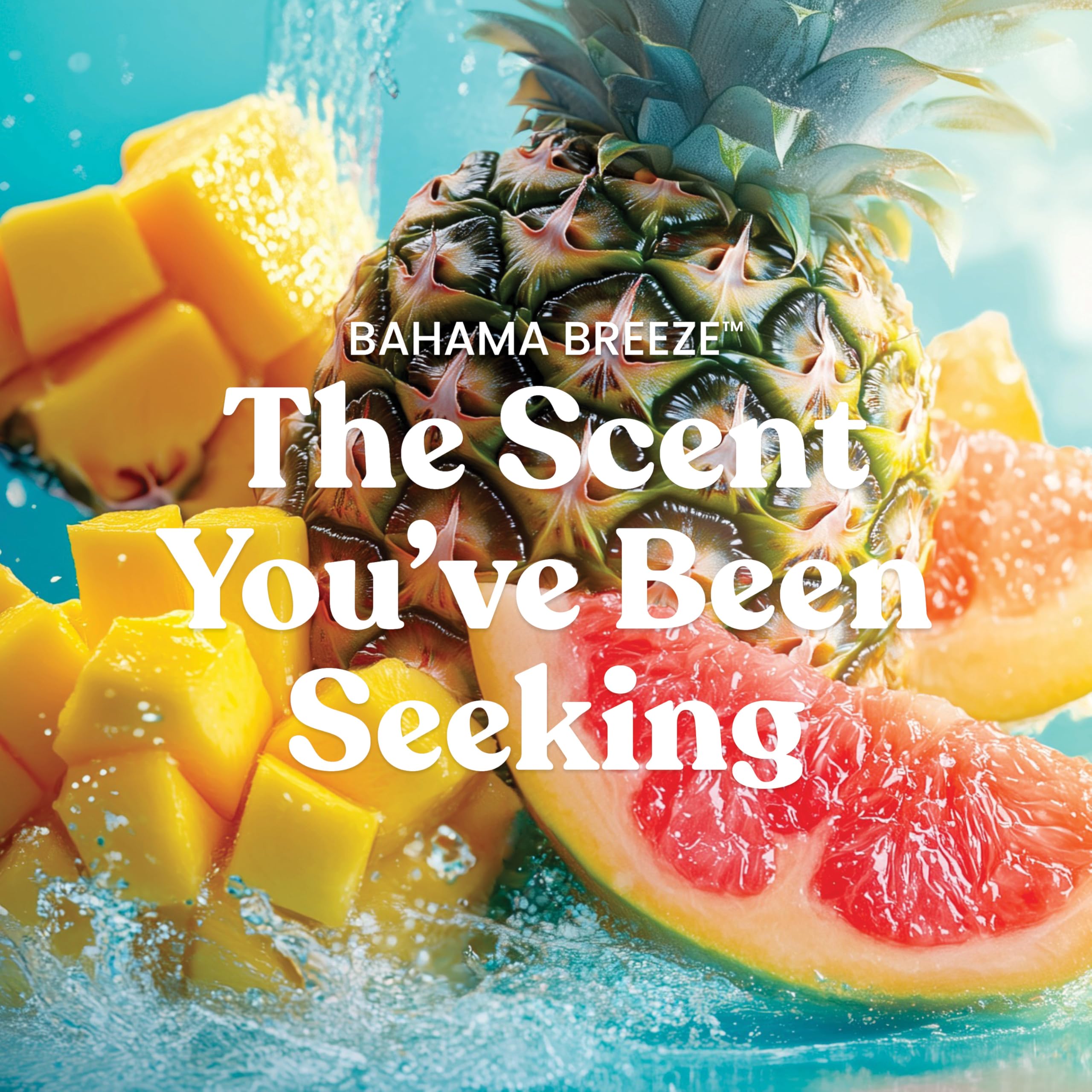 Yankee Candle Bahama Breeze label close-up highlights fragrance name and quality