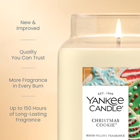 Yankee Candle lit in living room demonstrating warm fragrance diffusion benefit