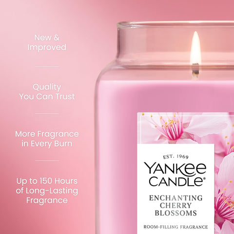 Yankee Candle jar burning in room demonstrating steady fragrance throw