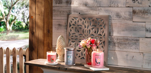 Yankee Candle in a styled table setting creating welcoming ambiance