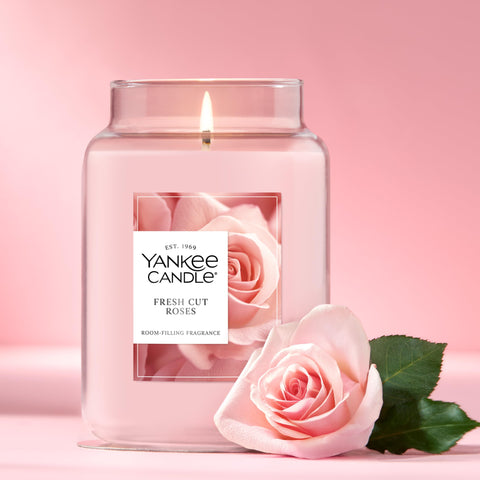 Yankee Candle lit wick and small flame demonstrating clean burn and benefit of reduced soot