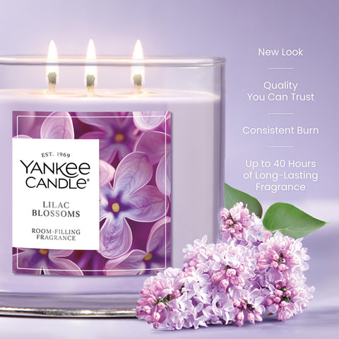 Yankee Candle three-wicks closeup providing even fragrance release