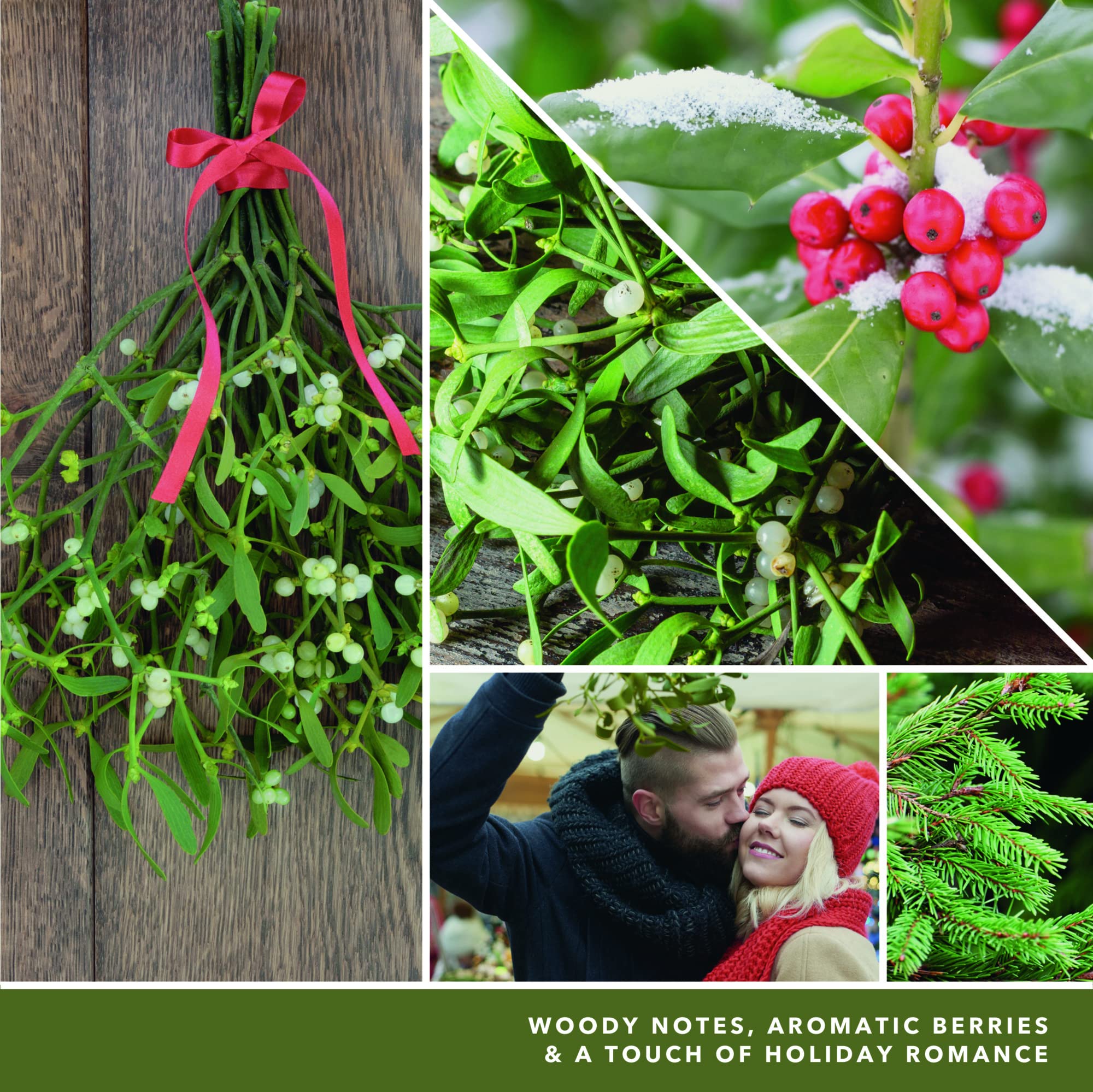 Yankee Candle mistletoe lid and label detail for gift-ready presentation