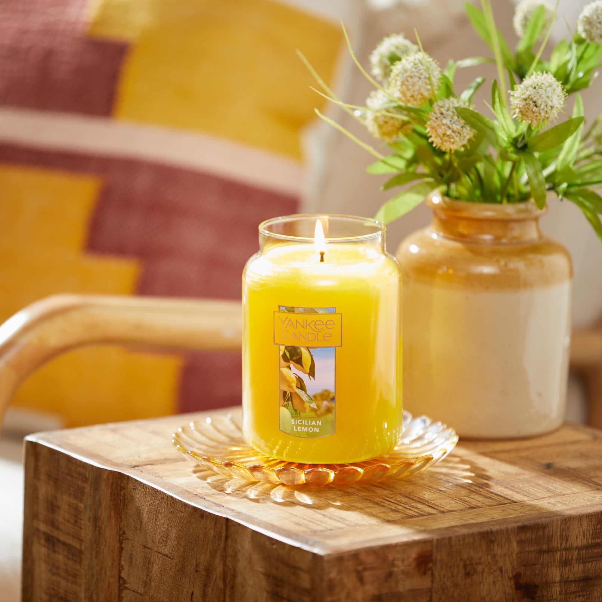 Yankee Candle wax surface texture showing premium paraffin consistency