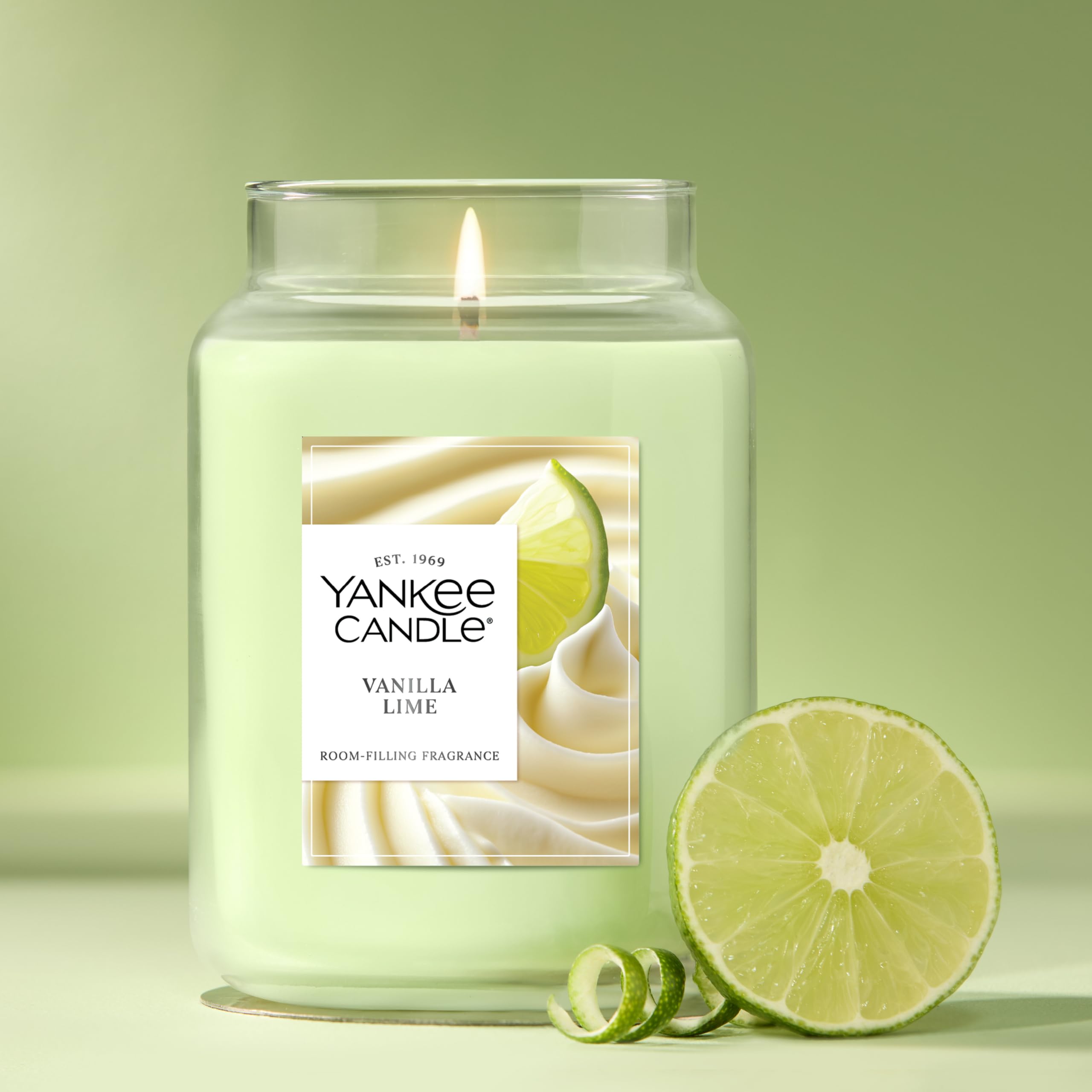 Yankee Candle vanilla lime in room lifestyle showcasing fresh citrus-vanilla ambiance