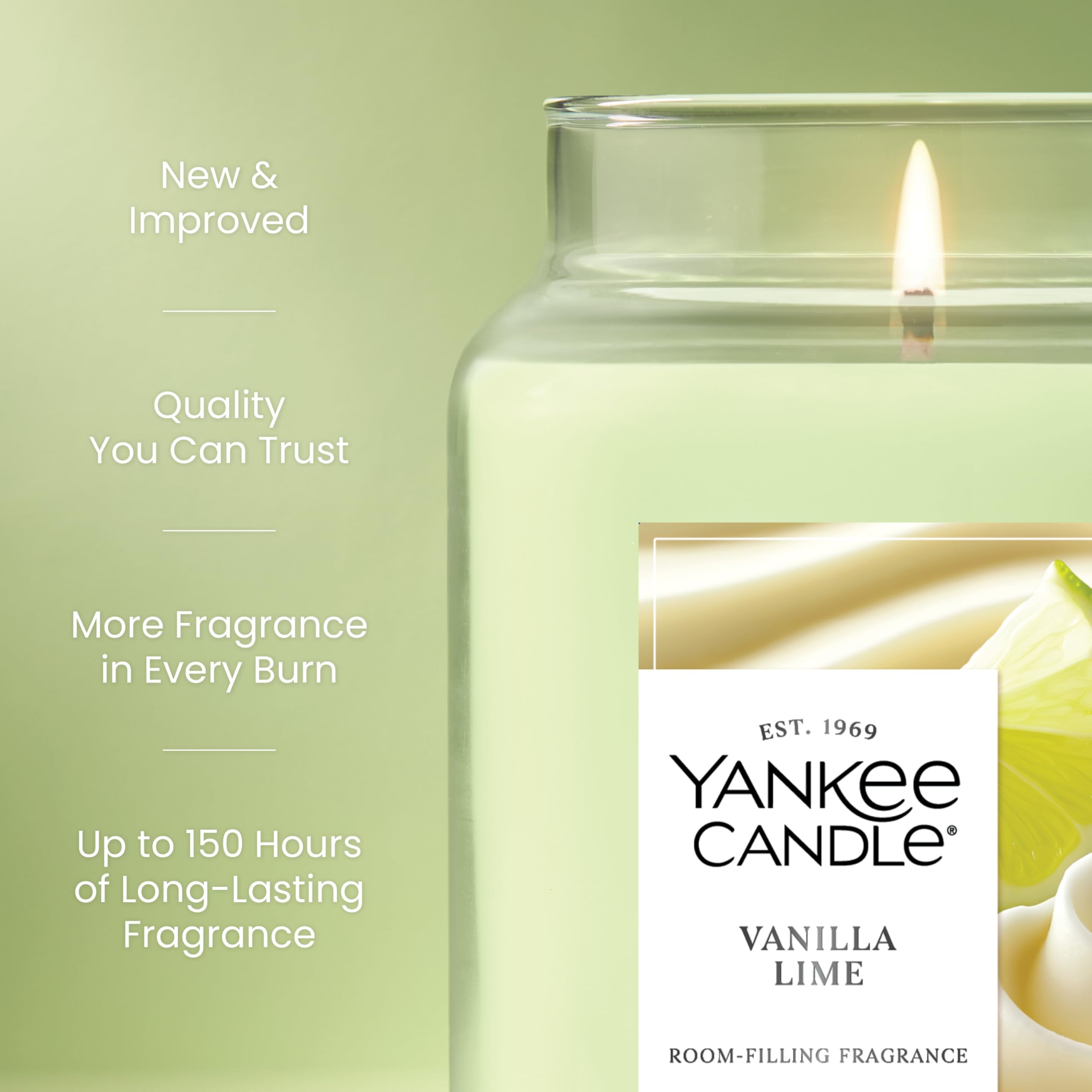 Yankee Candle vanilla lime wick closeup highlighting natural-fiber wick for cleaner burn