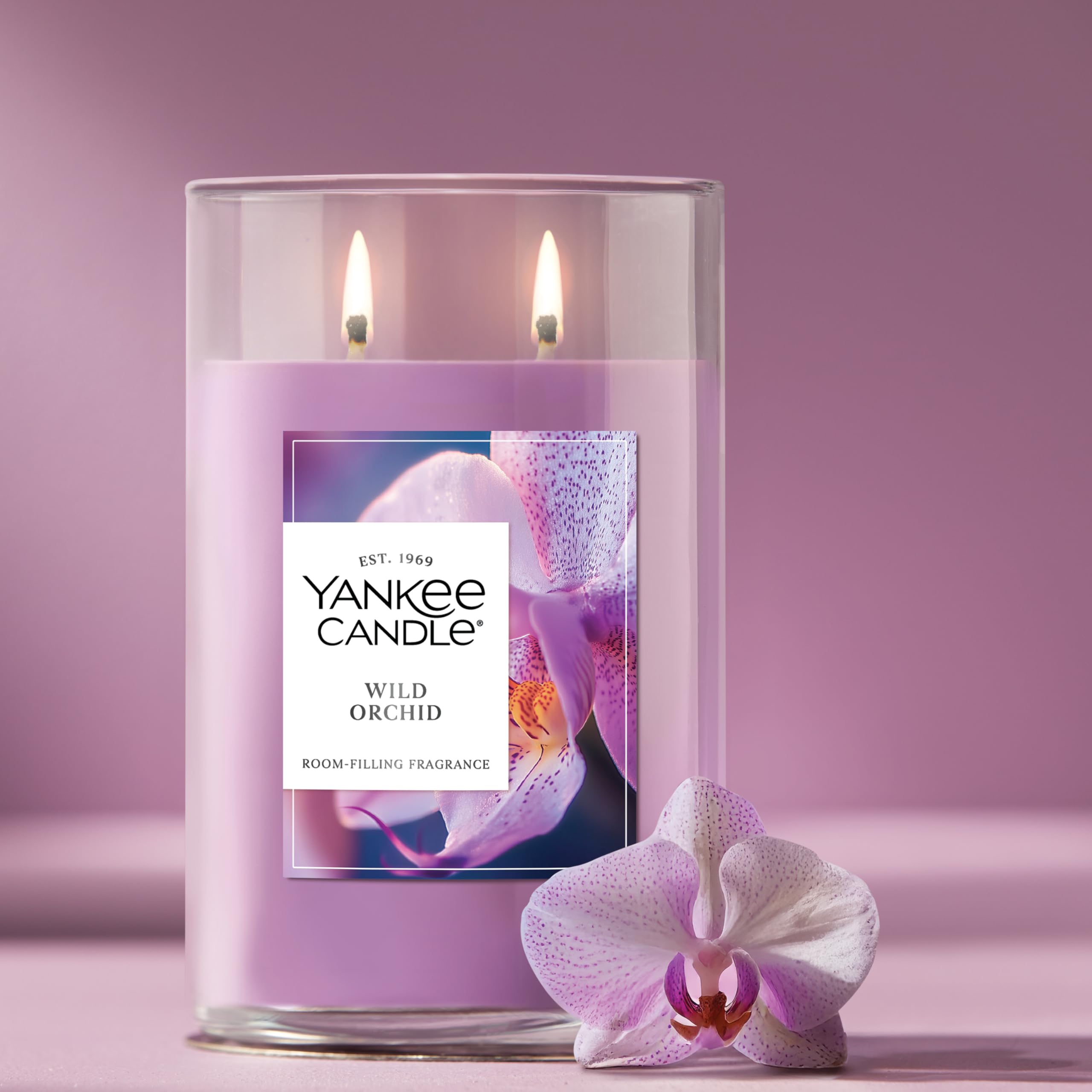 Yankee Candle Wild Orchid brushed lid detail protecting fragrance and serving as coaster