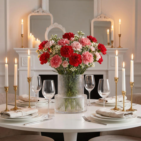 yanwe1 clear vase holding roses on dining table adding elegant focal point benefit