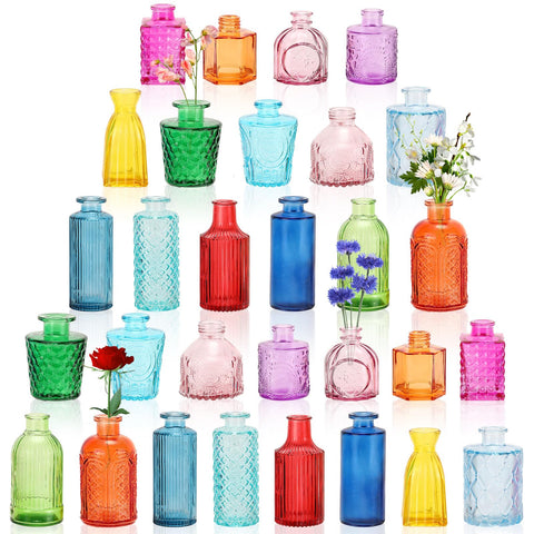 Yaomiao front packaging showing 30-piece bright colored vases and storage convenience