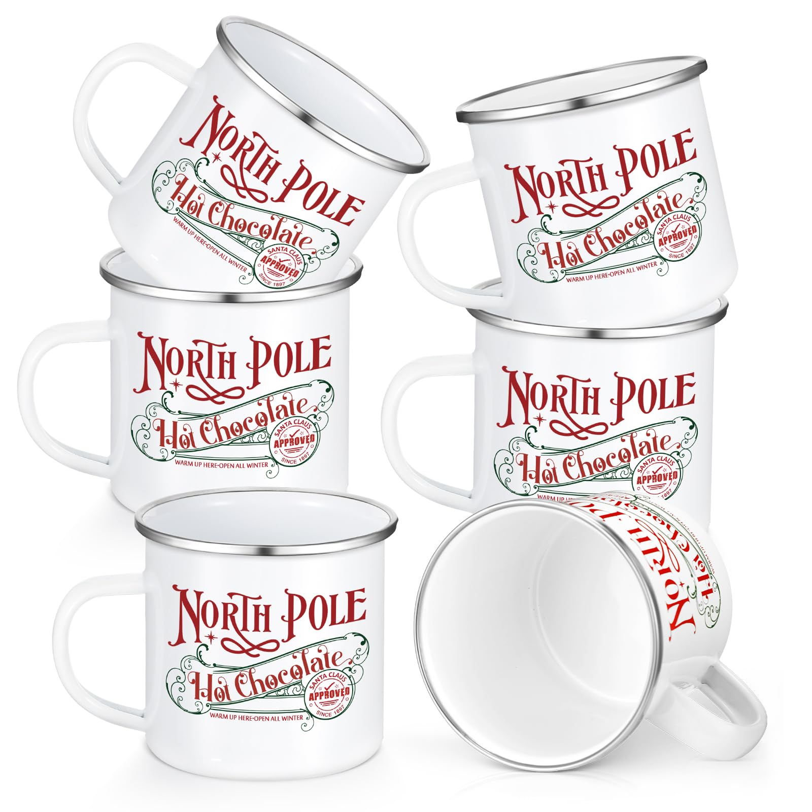 Yaomiao front packaging showing six festive enamel mugs and clear count