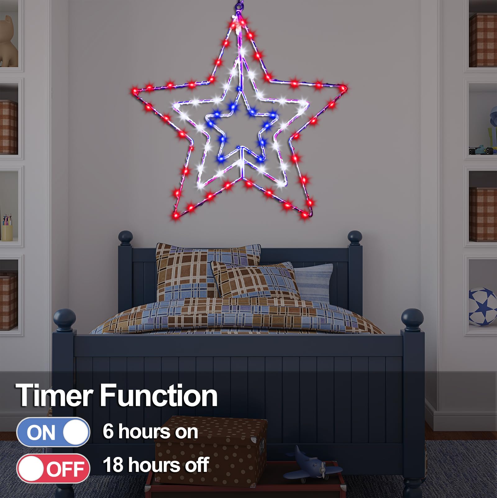 YAOZHOU detail of red, white and blue LEDs showing vibrant tri-color effect