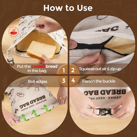 YARRAMATE bread bag in freezer preventing freezer burn and locking moisture