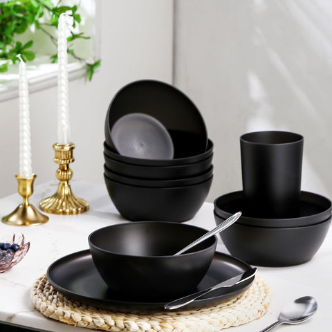 Yarrggu dinnerware next to common objects showing scale and family-friendly sizes