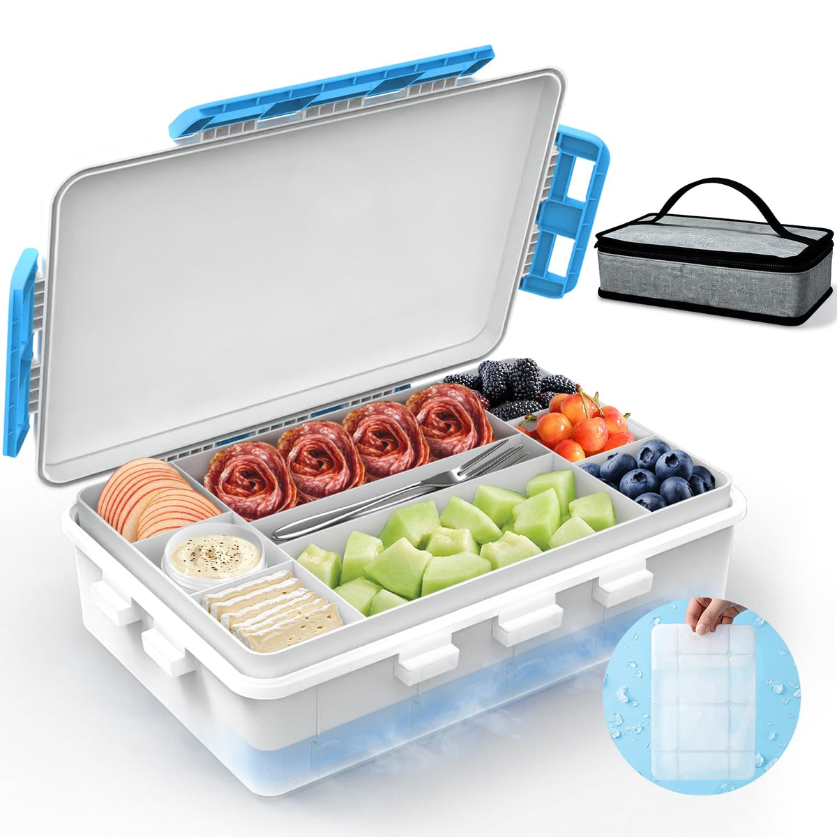 YARUITK front view of white snackle box showing secure design and portability
